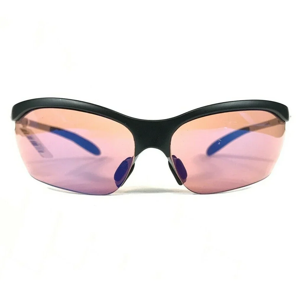 Uvex Fly Sunglasses Matte Black Gray Wrap Frames with Pink Lenses 69-15-135